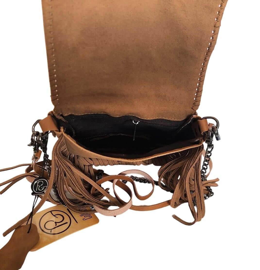 Genuine Leather Fringe Western Country Cowgirl Crossbody Bag-BA2731-BBA2731-B-5