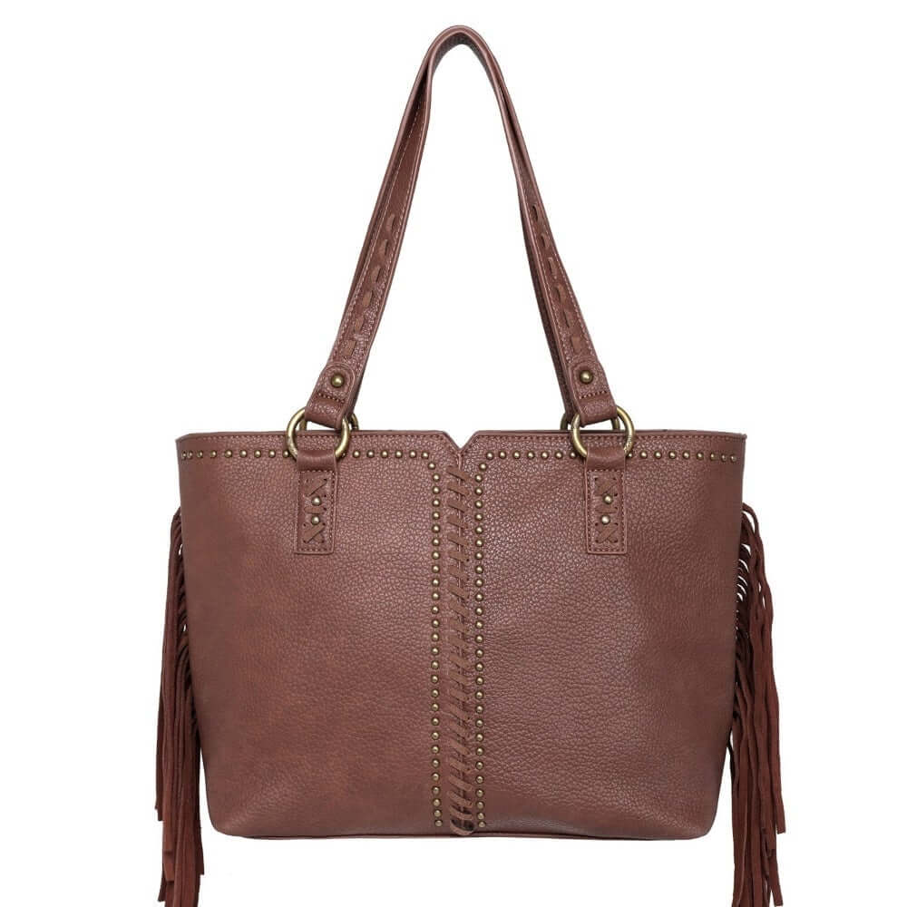 WG09-G8317 BR-Wrangler fringe purse - Brown