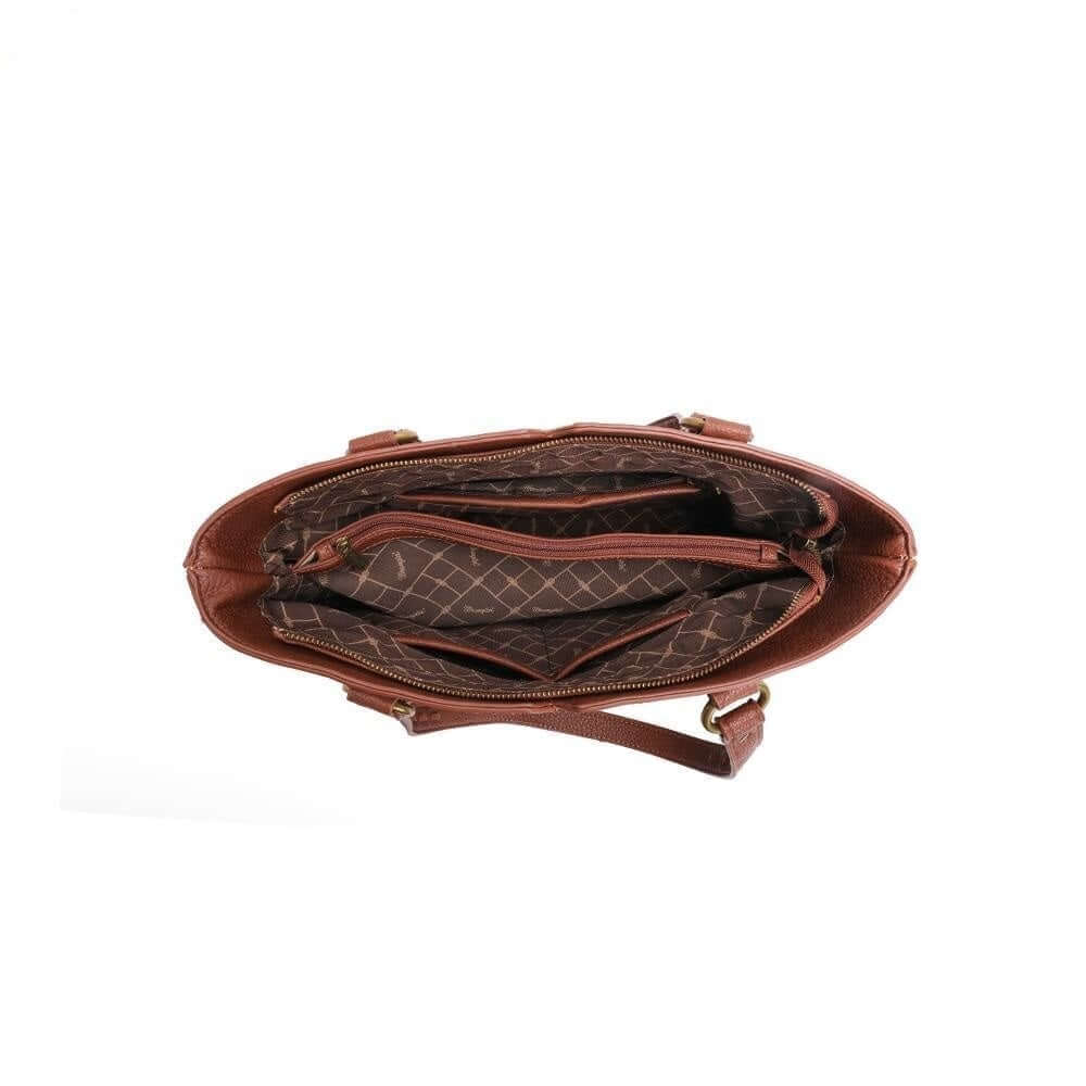 WG09-G8317 BR-4 Wrangler fringe purse inside- Brown
