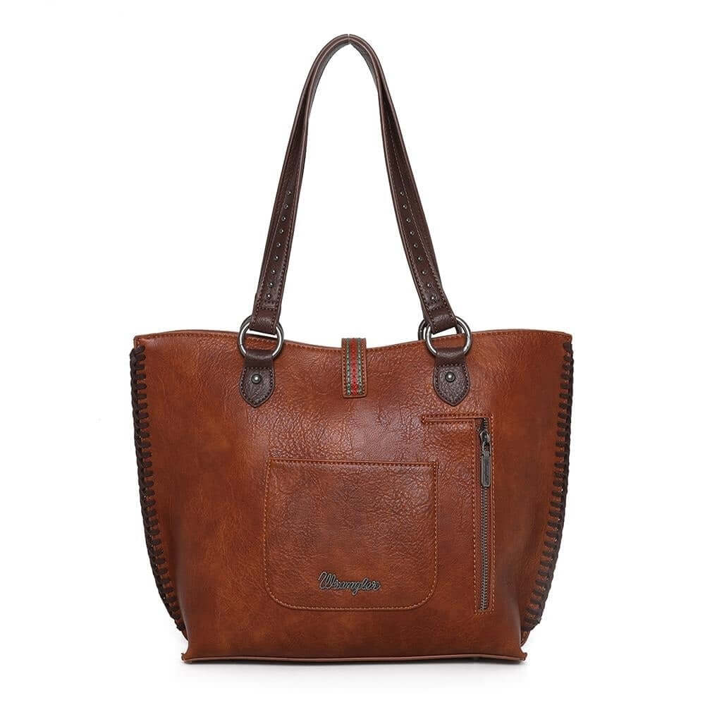 WG02-8317 BR-2 Wrangler concealed carry purse brown-Brown-back