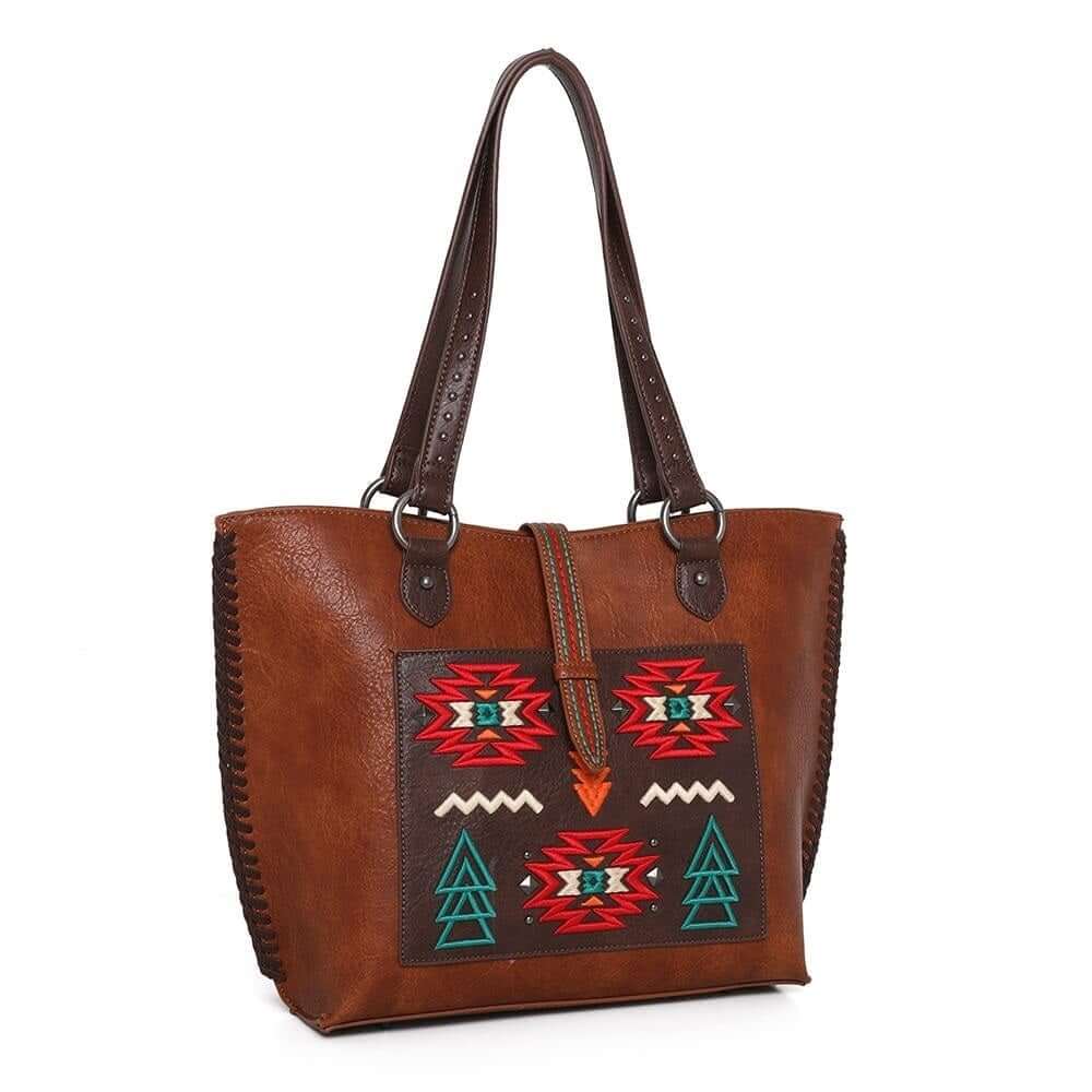 WG02-8317 BR-3 Wrangler concealed carry purse side- Brown