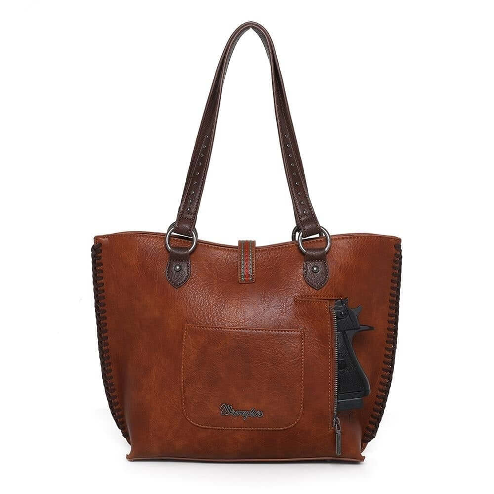 WG02-8317 BR-1 Wrangler concealed carry purse back- Brown