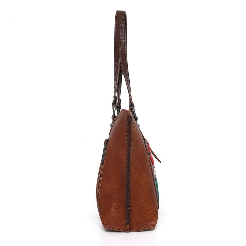 WG02-8317 BR-4 Wrangler concealed carry purse side- Brown