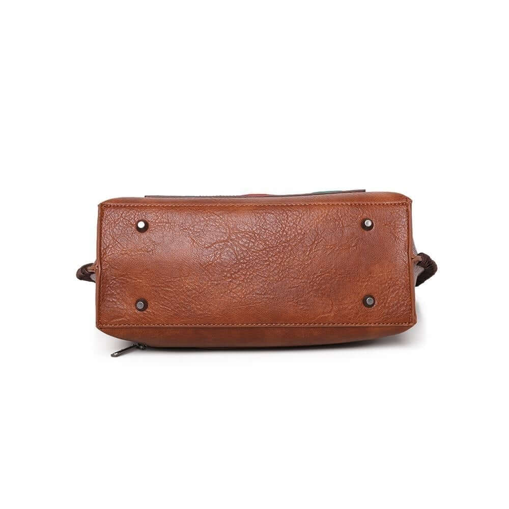 WG02-8317 BR-6 Wrangler concealed carry purse bottom-Brown-bottom-view