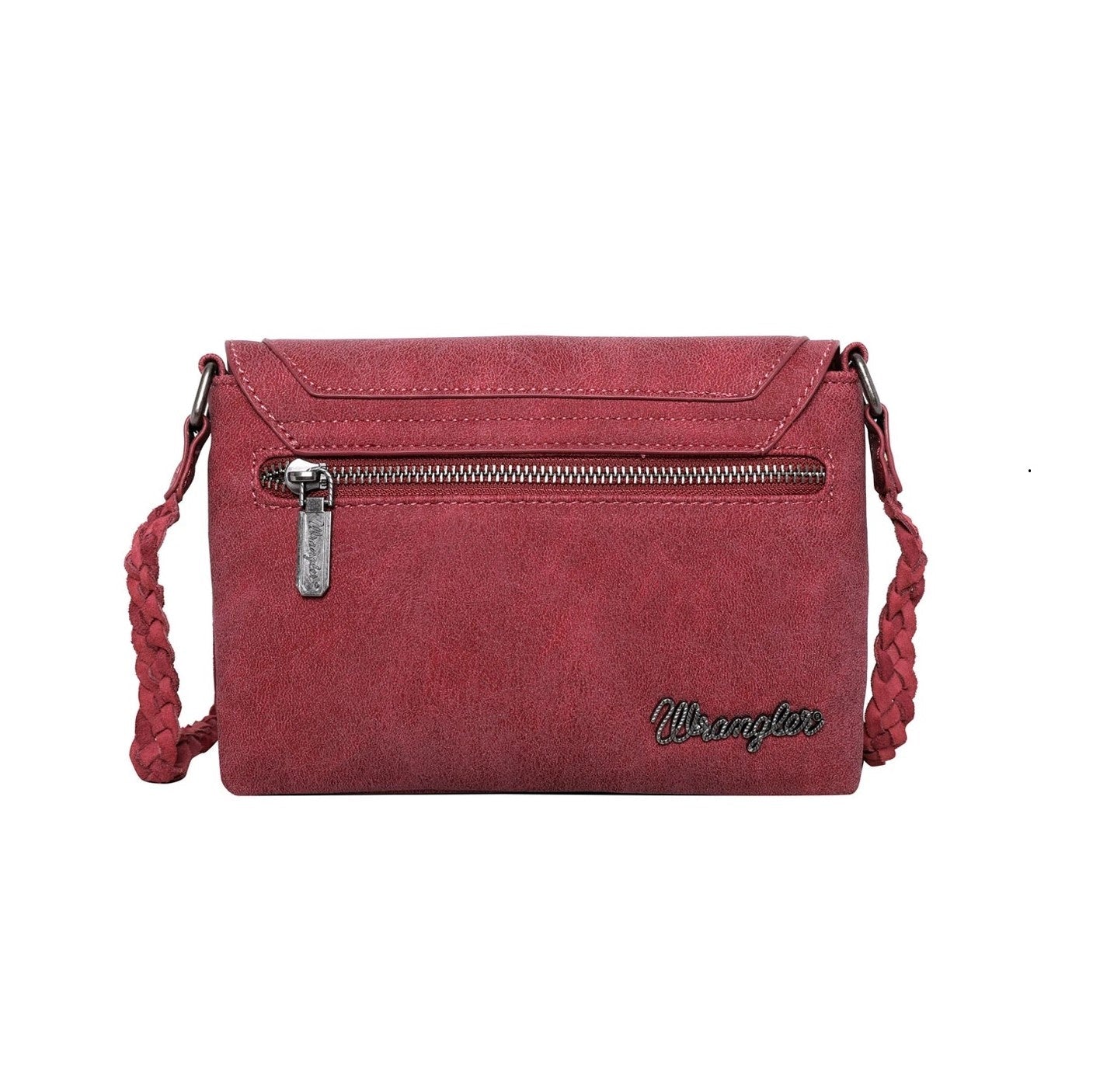 WGB04-001 RD-1 - Wrangler fringe crossbody bag back-Red